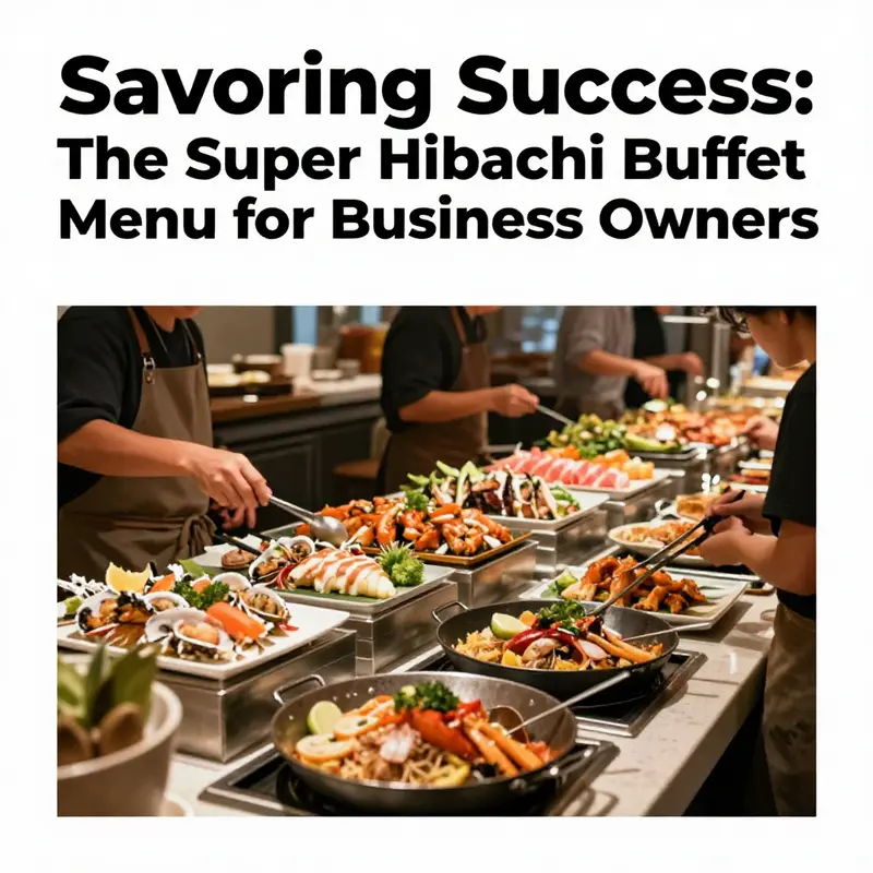 A lively buffet setting with guests selecting from hibachi dishes and enjoying the dining experience.