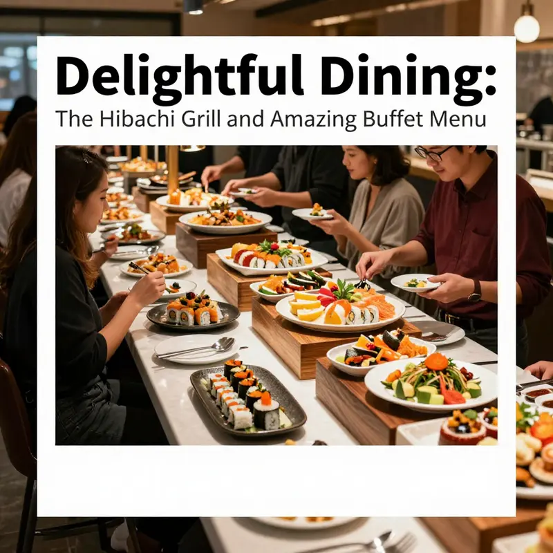 A vibrant hibachi grill station showcasing live cooking with a variety of fresh ingredients.