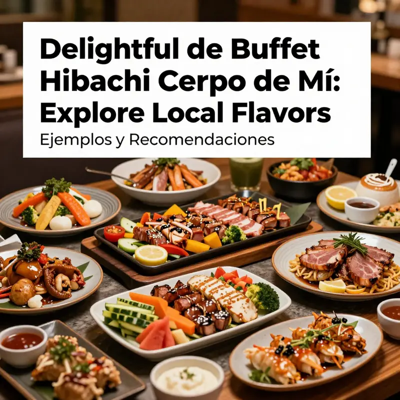 An inviting hibachi buffet spread showcasing a variety of colorful dishes ready to be enjoyed.