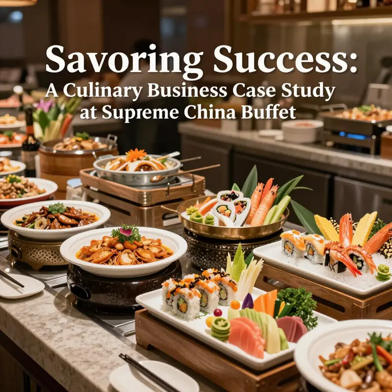 A vibrant presentation of diverse dishes at Supreme China Buffet, showcasing its culinary offerings.