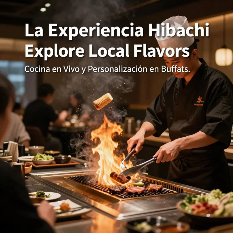 An inviting hibachi buffet spread showcasing a variety of colorful dishes ready to be enjoyed.