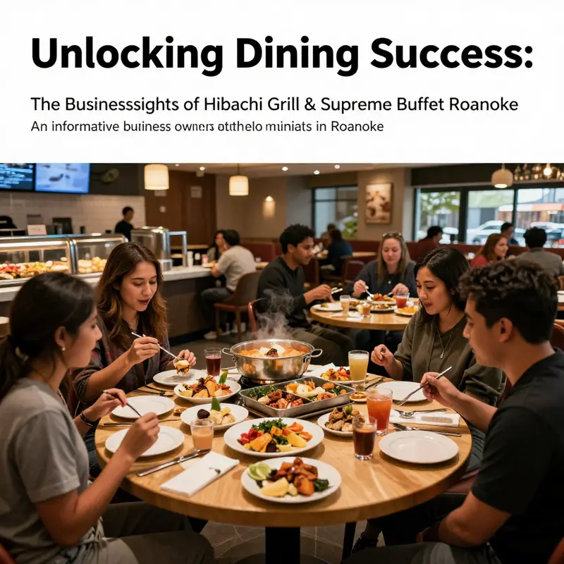 Interior of Hibachi Grill with an array of food and happy diners enjoying their meals.