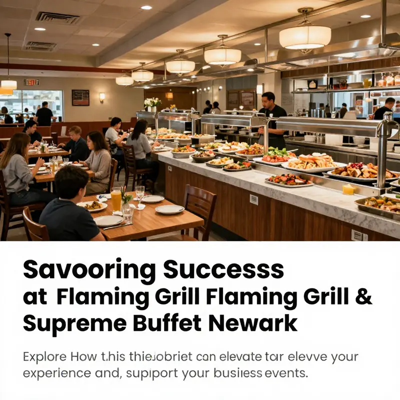 A cozy dining space at Flaming Grill & Supreme Buffet, highlighting family-style seating and a well-stocked buffet.