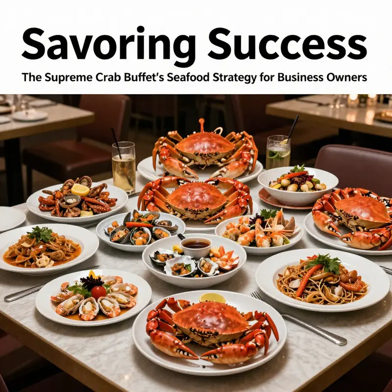 A beautifully arranged buffet table filled with an assortment of fresh seafood, inviting diners to indulge.
