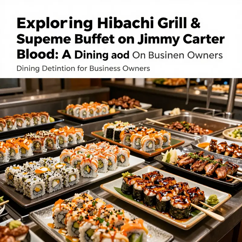 The welcoming facade of Hibachi Grill & Supreme Buffet, a key dining spot on Jimmy Carter Blvd.