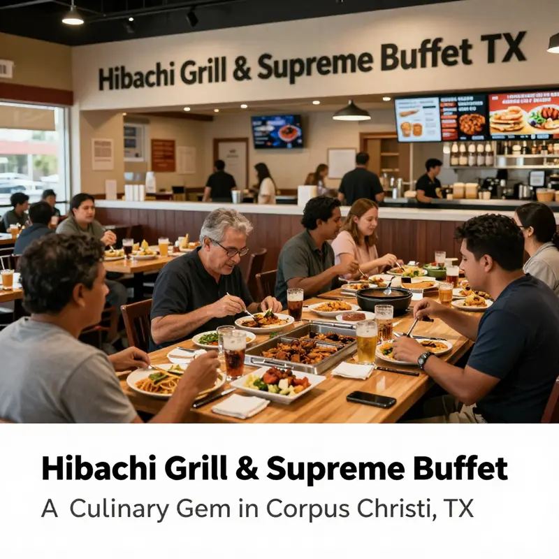 View of Hibachi Grill & Supreme Buffet’s exterior, highlighting its strategic location near Highway 358.
