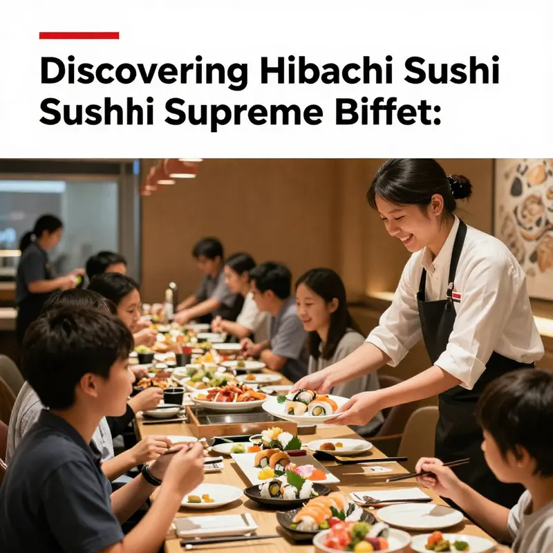 A captivating display of the diverse cuisine available at Hibachi Sushi Supreme Buffet.