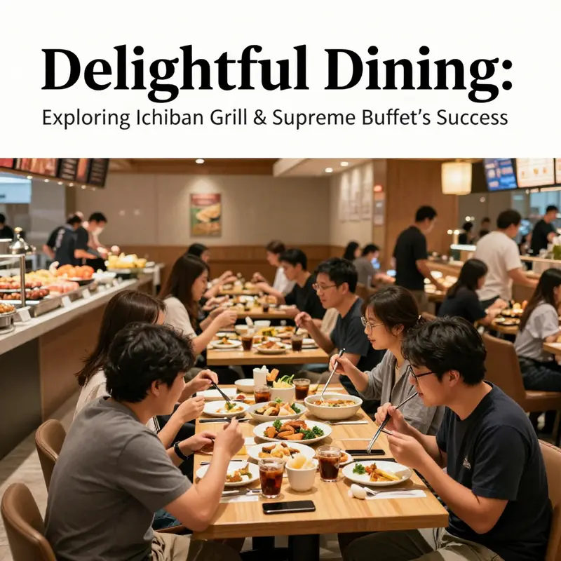 A vibrant and busy dining area showcasing the community atmosphere at Ichiban Grill & Supreme Buffet.