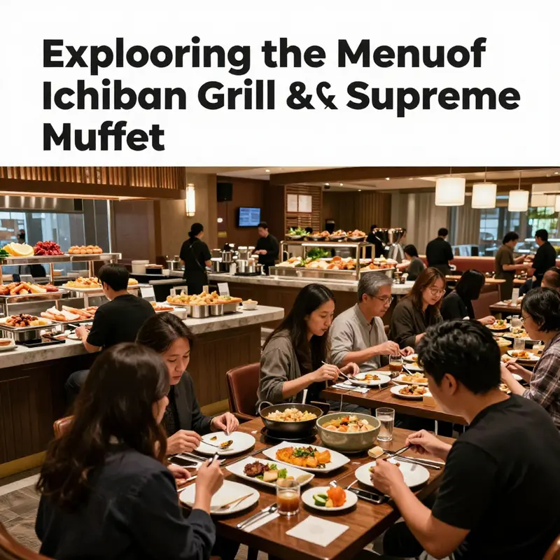 A display of diverse and colorful dishes that showcase the culinary offerings at Ichiban Grill & Supreme Buffet.