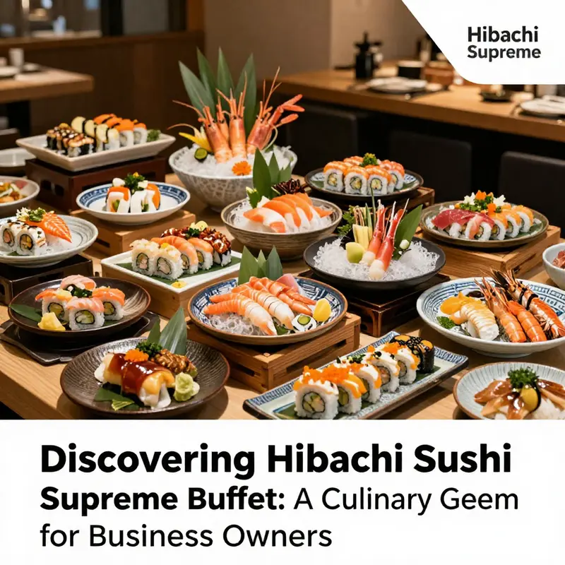 A captivating display of the diverse cuisine available at Hibachi Sushi Supreme Buffet.