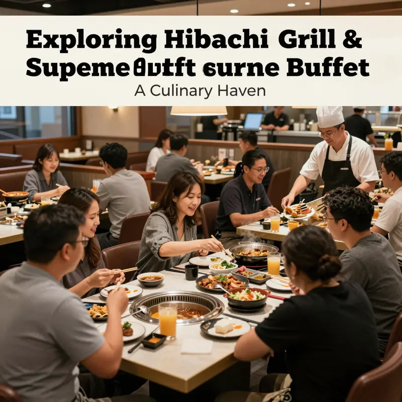 The vibrant dining atmosphere at Hibachi Grill & Supreme Buffet, where guests relish an extensive buffet amidst a lively setting.