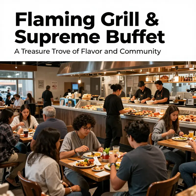 A colorful display of Asian cuisine available at Flaming Grill & Supreme Buffet, representing culinary diversity.