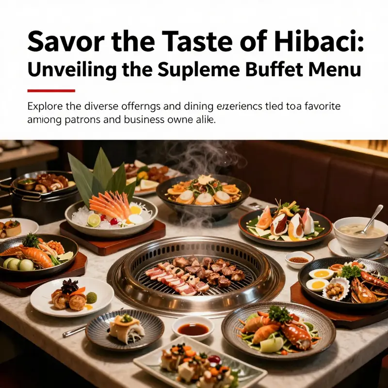 A beautifully arranged buffet table featuring an assortment of dishes from the Hibachi Grill & Supreme Buffet, showcasing its variety and quality.