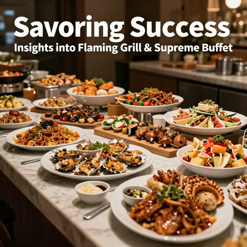 A beautifully arranged buffet display at Flaming Grill & Supreme Buffet.