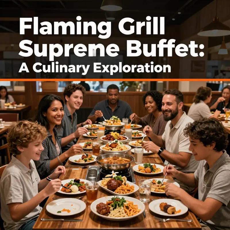 A vibrant assortment of dishes at Flaming Grill Supreme Buffet highlights the diversity on offer.