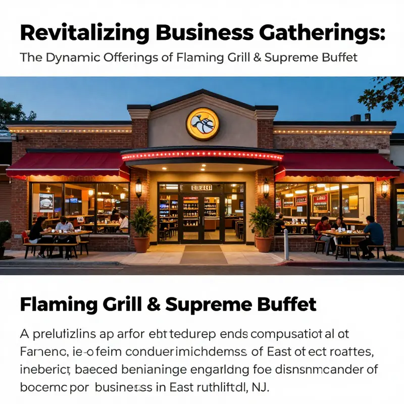 Exterior view of Flaming Grill & Supreme Buffet, emphasizing its inviting atmosphere and allure.