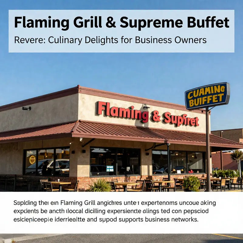 The exterior view of Flaming Grill & Supreme Buffet, inviting visitors to discover its culinary delights.