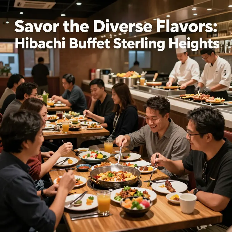 An enticing display of the diverse menu offerings at Hibachi Buffet Sterling Heights.