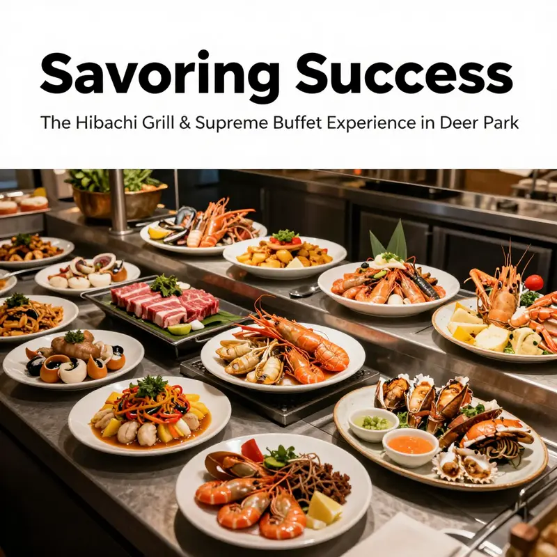 A vibrant hibachi grill experience, highlighting the lively atmosphere at Hibachi Grill & Supreme Buffet in Deer Park.