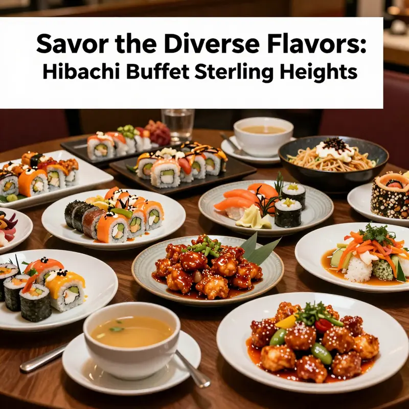 An enticing display of the diverse menu offerings at Hibachi Buffet Sterling Heights.