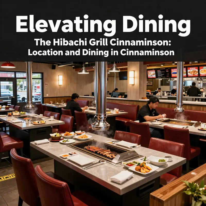 A hibachi chef showcases their culinary skills in front of an engaged audience, emphasizing the interactive aspect of the dining experience.