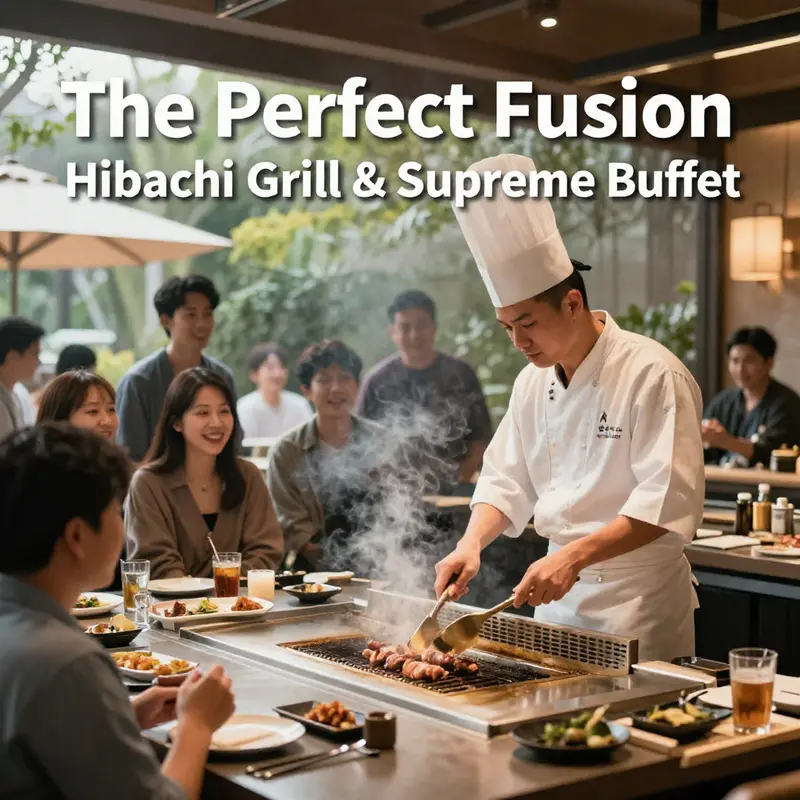 A glimpse at various Hibachi Grill & Supreme Buffet locations with patrons enjoying their dining experiences.