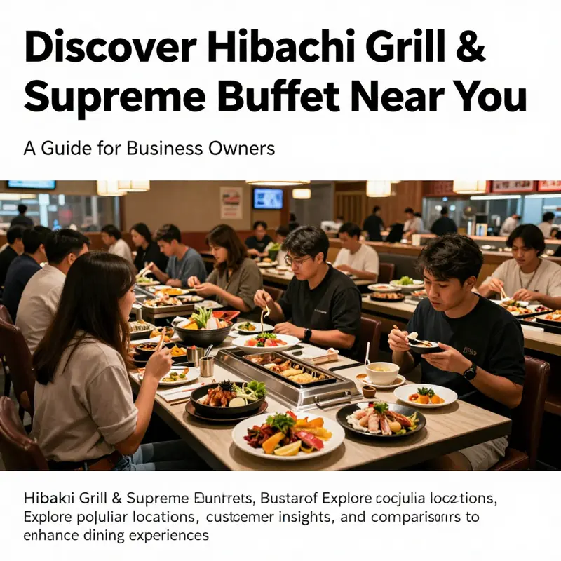 A lively scene at Hibachi Grill & Supreme Buffet with customers enjoying various dishes.