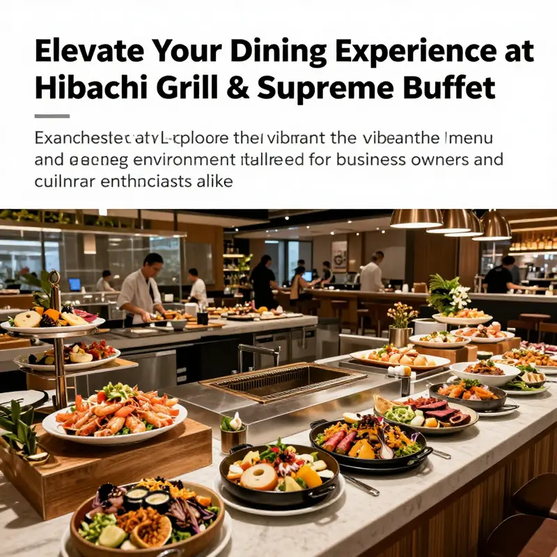 A wide view of Hibachi Grill & Supreme Buffet showcasing its hibachi grilling and extensive buffet offerings.