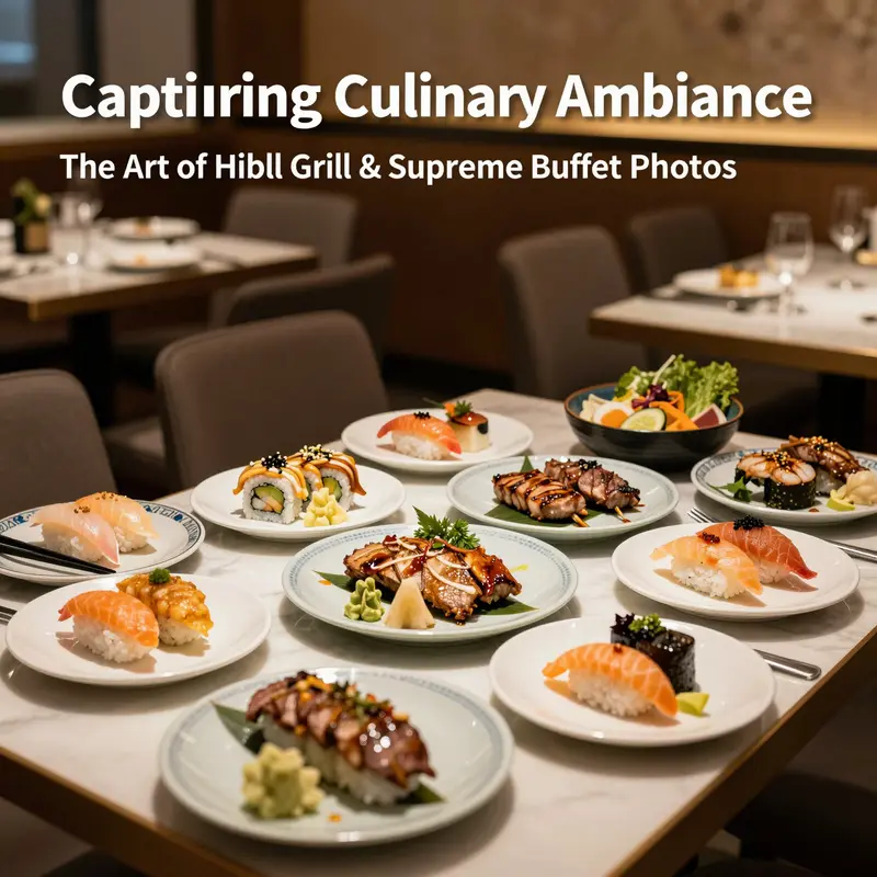 A vibrant display of the dining experience at Hibachi Grill & Supreme Buffet, emphasizing diverse dishes and an inviting atmosphere.