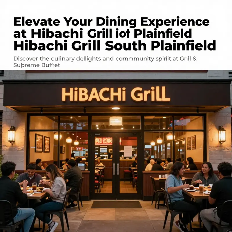 The entrance of Hibachi Grill South Plainfield, showcasing its warm, inviting atmosphere for diners.