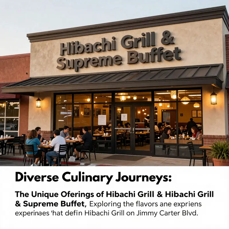 The entrance of Hibachi Grill & Supreme Buffet, displaying a lively atmosphere and inviting ambiance.