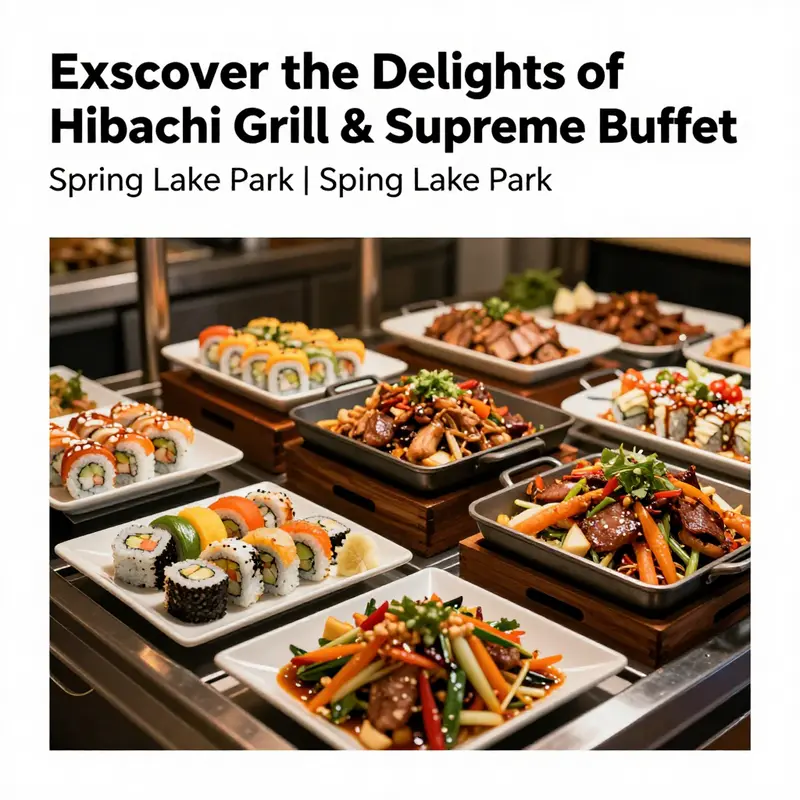 A colorful display of menu options available at Hibachi Grill & Supreme Buffet.