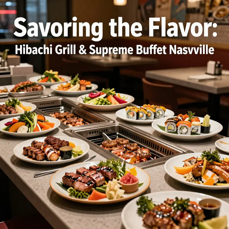 A delightful sampling of hibachi offerings showcasing the diverse range of dishes available at the buffet.