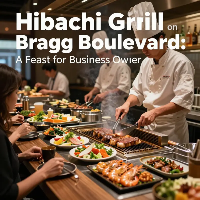 The lively hibachi grill station at Hibachi Grill & Supreme Buffet, where chefs prepare meals live for guests.