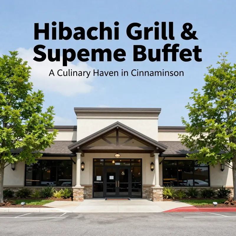 The inviting exterior of Hibachi Grill & Supreme Buffet, a prominent dining spot in Cinnaminson.