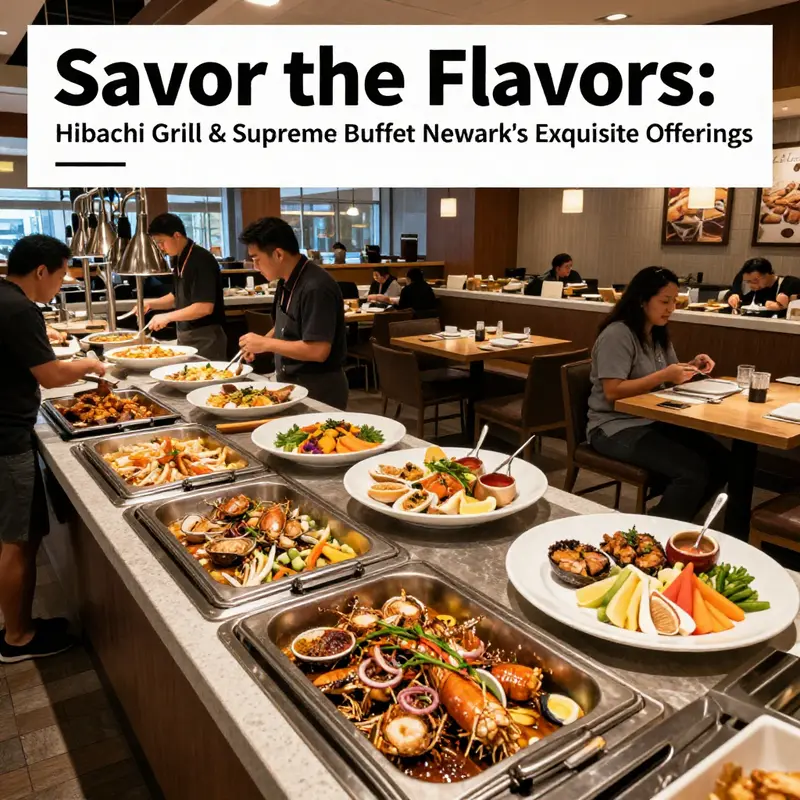 A vibrant dining environment at Hibachi Grill & Supreme Buffet with guests enjoying a variety of dishes.