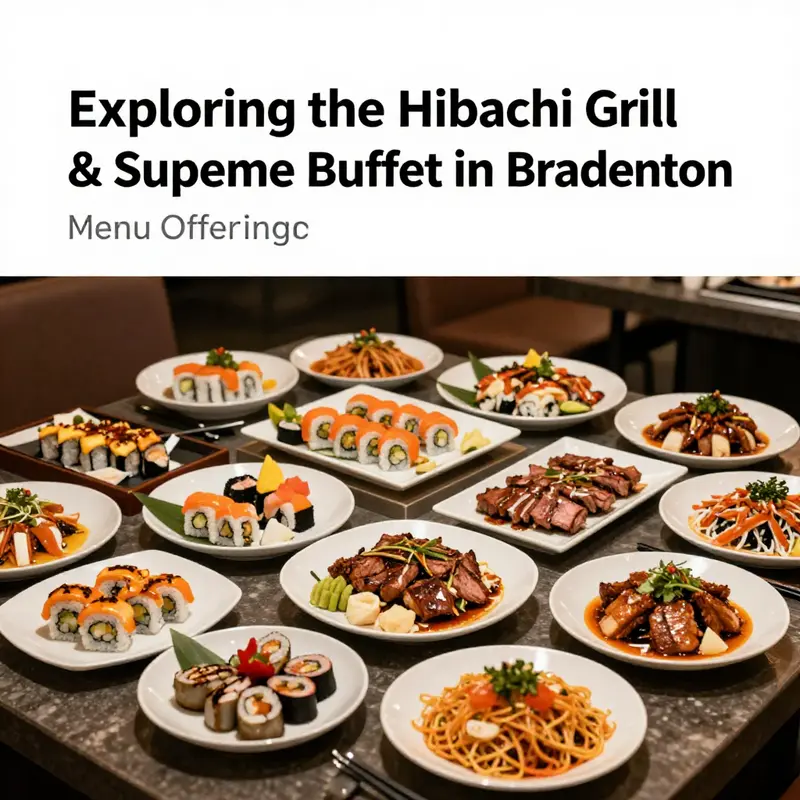 A vibrant selection of dishes from Hibachi Grill & Supreme Buffet, highlighting the diverse menu available for diners.
