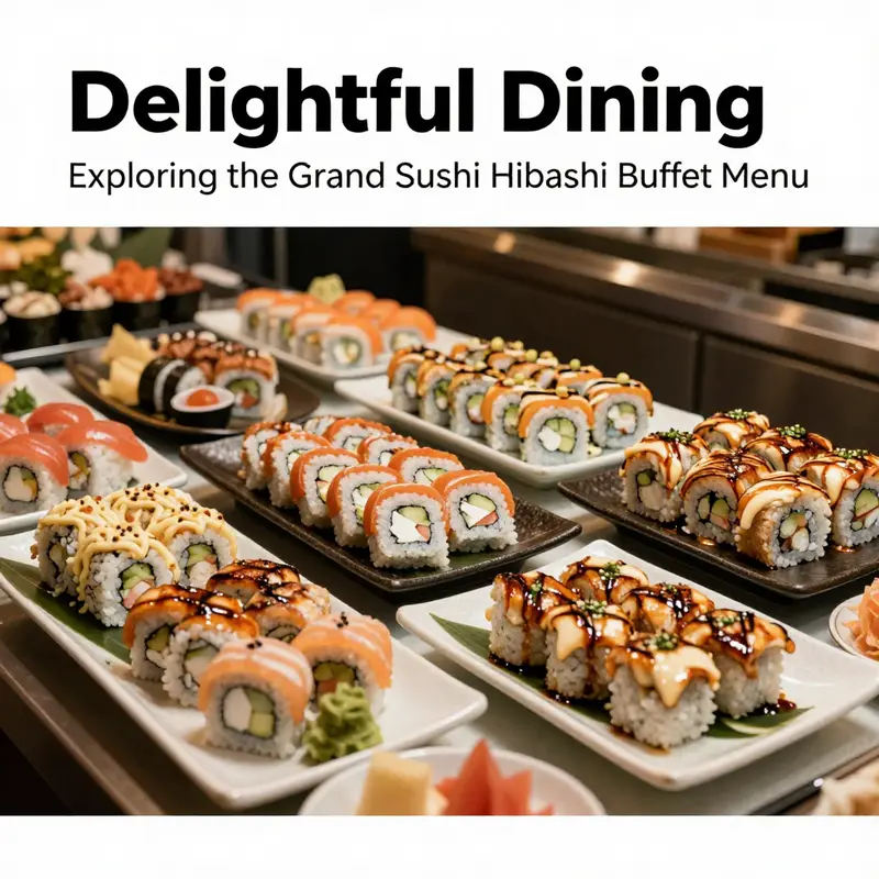 A colorful array of sushi and hibachi offerings showcasing the buffet’s diverse menu.