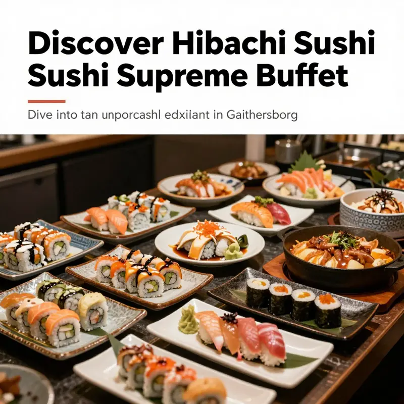 A visually appealing buffet spread showcasing sushi and hibachi dishes at Hibachi Sushi Supreme Buffet.