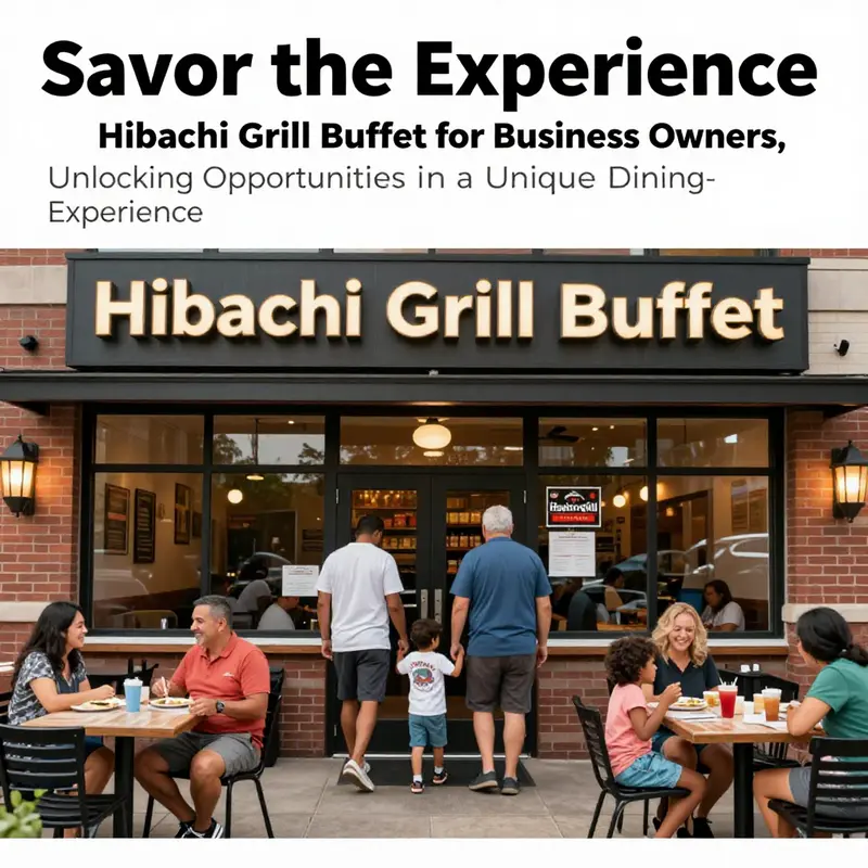 Entrance of Hibachi Grill Buffet with happy diners entering in a bright and inviting setting.