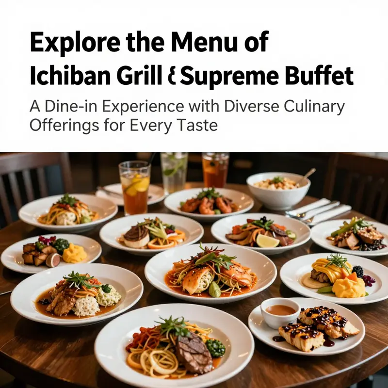 A visually appealing buffet table filled with a variety of colorful dishes, reflecting the extensive menu offerings at Ichiban Grill & Supreme Buffet.