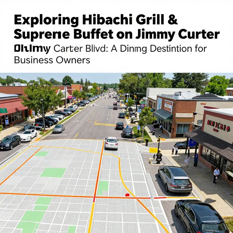 The welcoming facade of Hibachi Grill & Supreme Buffet, a key dining spot on Jimmy Carter Blvd.