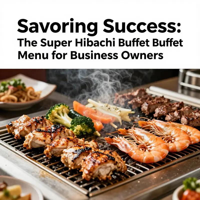 An impressive assortment of main dishes showcasing the hibachi cooking style.