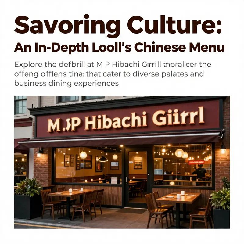 A welcoming view of the exterior of M P Hibachi Grill with vibrant signage and outdoor dining setups.