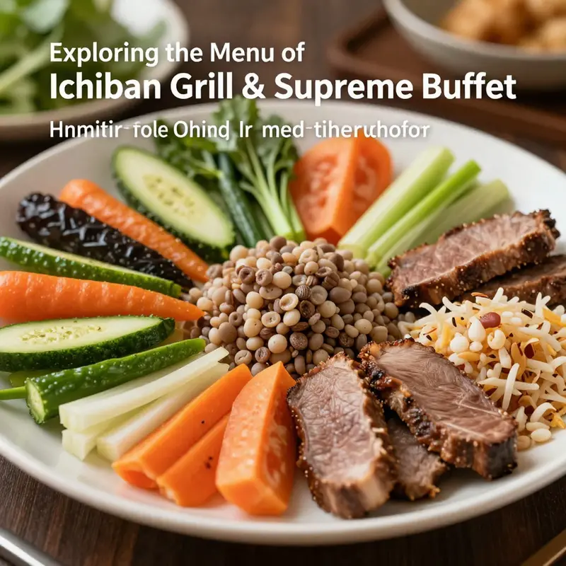 A display of diverse and colorful dishes that showcase the culinary offerings at Ichiban Grill & Supreme Buffet.