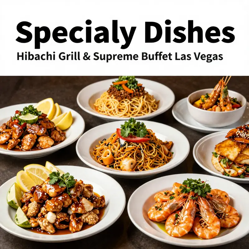 An assortment of specialty dishes highlighting the culinary variety at Hibachi Grill & Supreme Buffet.