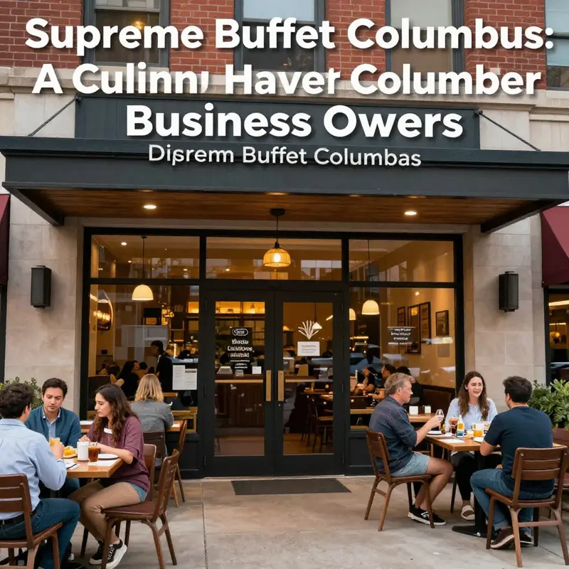 The entrance of Supreme Buffet Columbus, illustrating a welcoming environment inviting guests to enjoy a buffet meal.