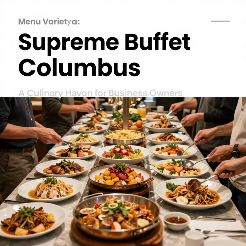 A colorful array of dishes illustrating the diverse menu options at Supreme Buffet Columbus.