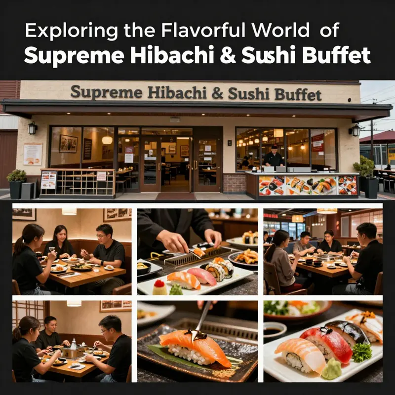 A view of Supreme Hibachi & Sushi Buffet locations highlighting customer experiences and diverse dining environments.