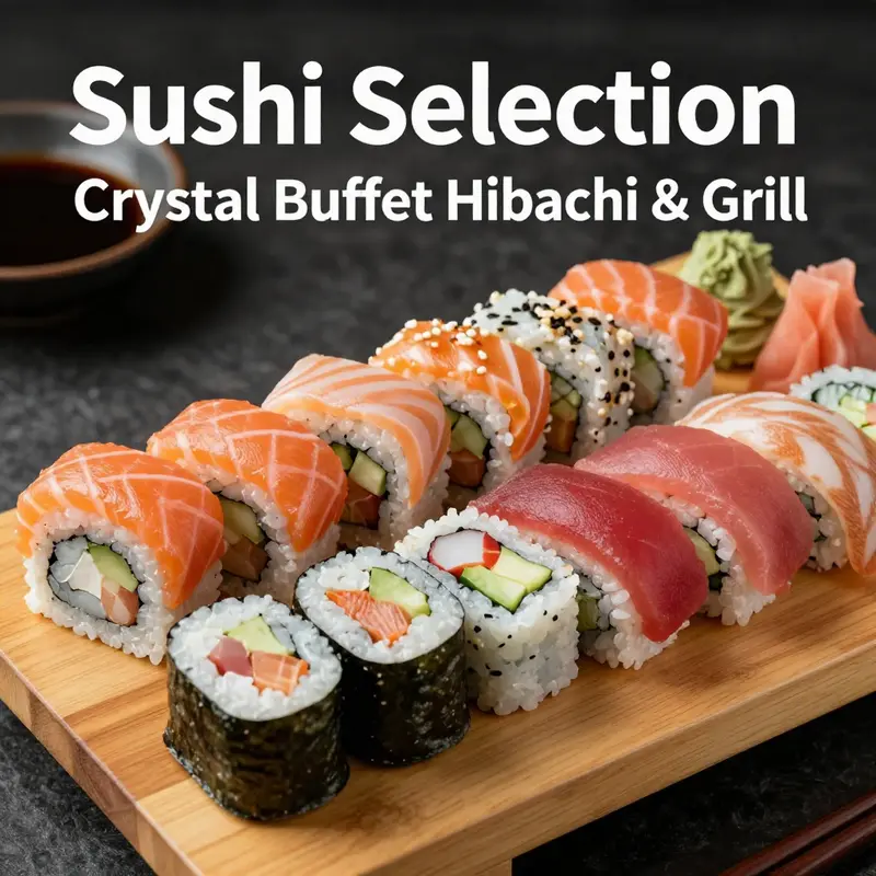 Diners enjoying the interactive hibachi grilling experience at Crystal Buffet.